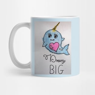 Dream Big Narwhal Watercolor Painting Mug